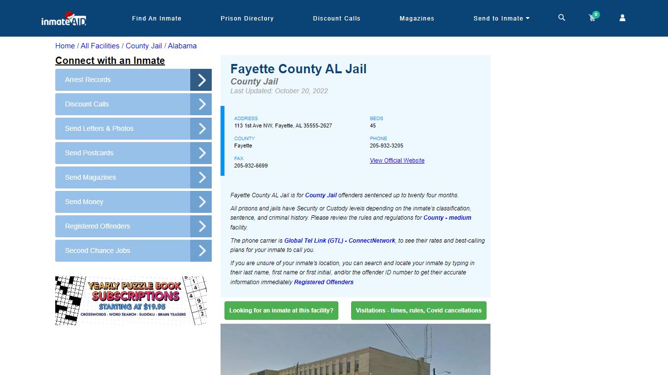 Fayette County AL Jail - Inmate Locator - Fayette, AL